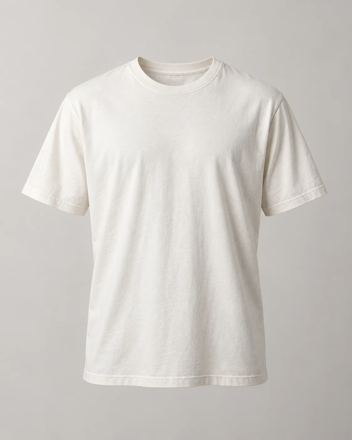 Plain off-white men's crew neck T-shirt